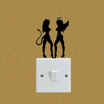 

Sexy Angel Devil Mudflap Girls Room Decor Wall Stickers Switch Decals 5WS1119