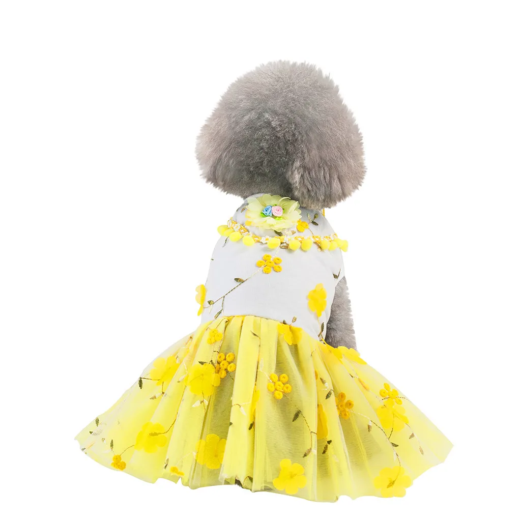 Платье с цветочным принтом для собак и кошек, одежда для кошек, воздухопроницаемое платье, vestidos, платья для щенков, для маленьких собак, высокое качество, yz626