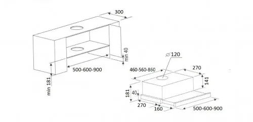 Вытяжка встраиваемая KUPPERSBERG, SLIMLUX II 60 XFG