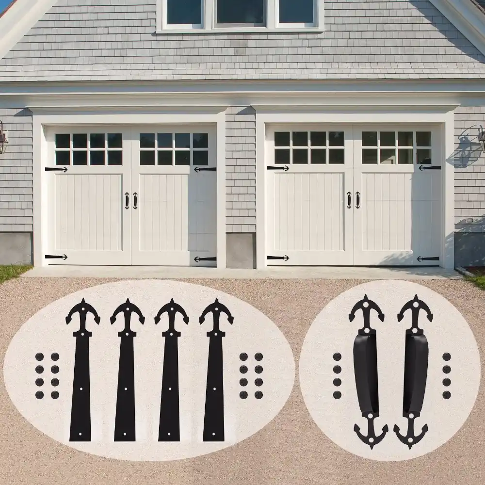 Lwzh Decorative Carriage House Garage Handle Hinge Accent Set Sliding Barn Door Hardware Kit Anchor Style 2 Handles 4 Hinges Lwzh Decorative Carriage House Garage Handle Hinge Accent Set Sliding Barn Door Hardware Kit Anchor Style 2 Handles 4 Hinges