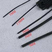 1mm/1.5mm/2mm/5mm/7mm Preto Termoencolhível Tubo Wire Wrap 5 m Comprimento Diâmetro da Tubulação Do Psiquiatra de Calor