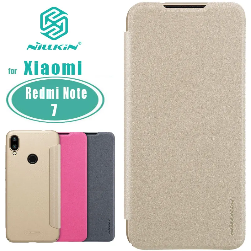 For xiaomi Redmi Note 7 Case NILLKIN Sparkle Luxury Flip Leather Cases for Back Cover note7 Phone Nilkin | Мобильные телефоны и
