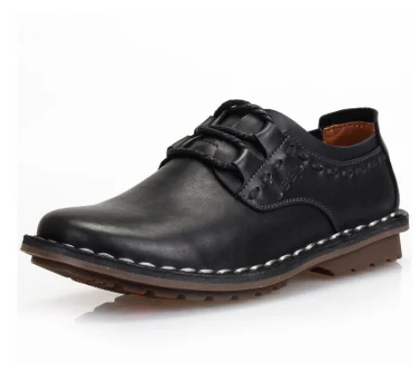 HUANQIU/брендовая Новая мужская обувь; мужская повседневная обувь из натуральной кожи на плоской подошве; обувь для вождения; Мужская обувь в деловом стиле; повседневная обувь; лучшее качество; ZLL367 - Цвет: Черный
