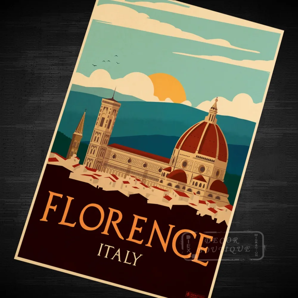 ポップアートヨーロッパ都市フィレンツェイタリア旅行ポスターレトロ装飾 Diy 壁キャンバスステッカーホームポスターバーアートデコ Pop Art Poster Artart Deco Aliexpress