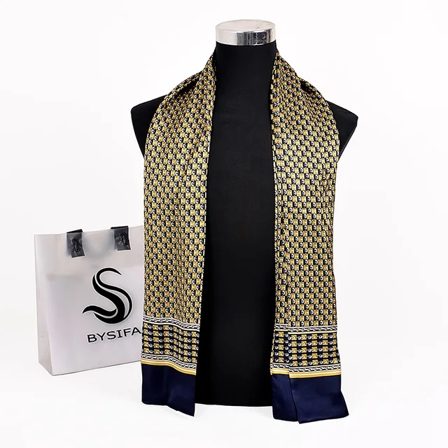 Buy [BYSIFA] Brand Men Silk Scarf Muffler Winter Neck