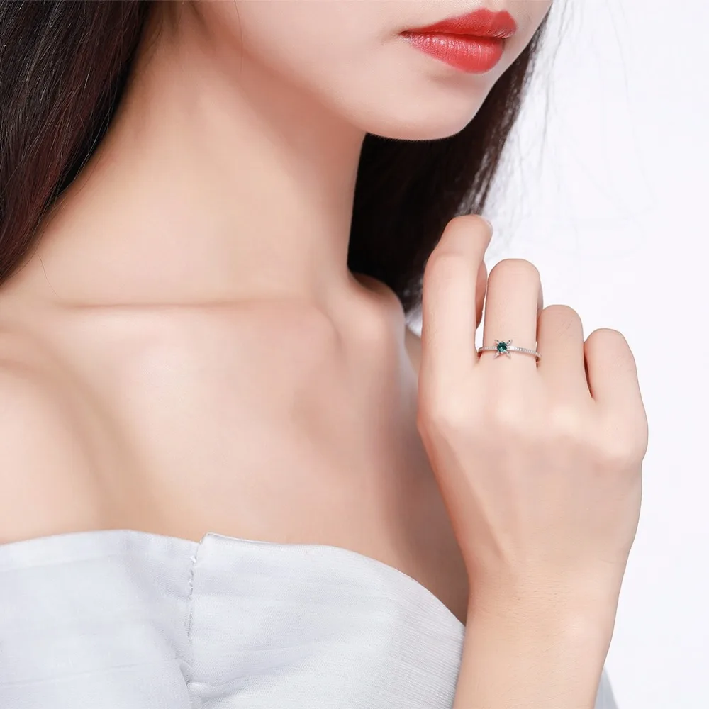 BAFFIN простое модное цветочное кольцо с кристаллами от Swarovski Real 925 серебро палец украшение для свадьбы помолвки Joyas для женщин подарок