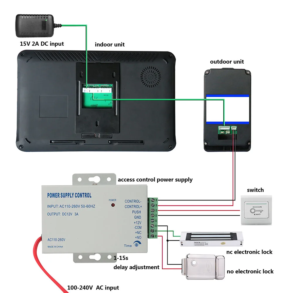 9 дюймов монитор RFID видеодомофон Wifi беспроводной Видео дверной телефон дверной Звонок камера домофон система с блоком питания дверной