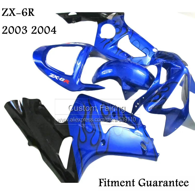 Новый индивидуальный комплект обтекателей для Kawasaki zx6r zx 6r Ninja 03 04 2003 2004 голубые