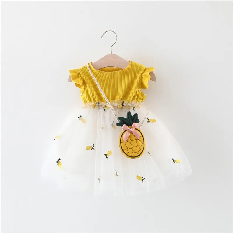 

Pineapple Baby Dress 2019 New Summer Casual Baby Girls Clothes Mesh A-line Newborn Princess 1 Year Birthday Party Dress