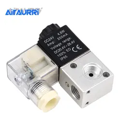 Air 3V1-08 1/4 "BSP 3V1-06 1/8" DC12V/24 V AC24V/36 V/110 V/220 V/380 V 3Way 2 позиционный пневматический Электрический электромагнитный клапан управления 3V1-M5