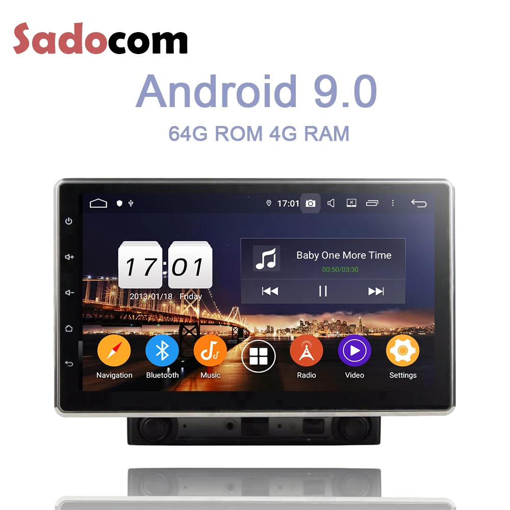 Excellent 10.1" 2 din IPS Android 9.0 4GB +64GB + 8 Core Car DVD Player GPS multimedia RDS autoradio wifi Bluetooth 4.2 4G  For universal 3