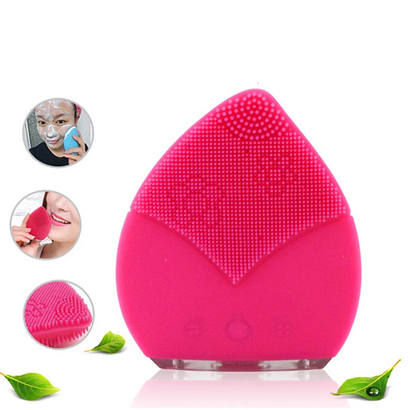 Electric Ultrasonic Silicone Facial Pores Cleanser Cleansing Brush