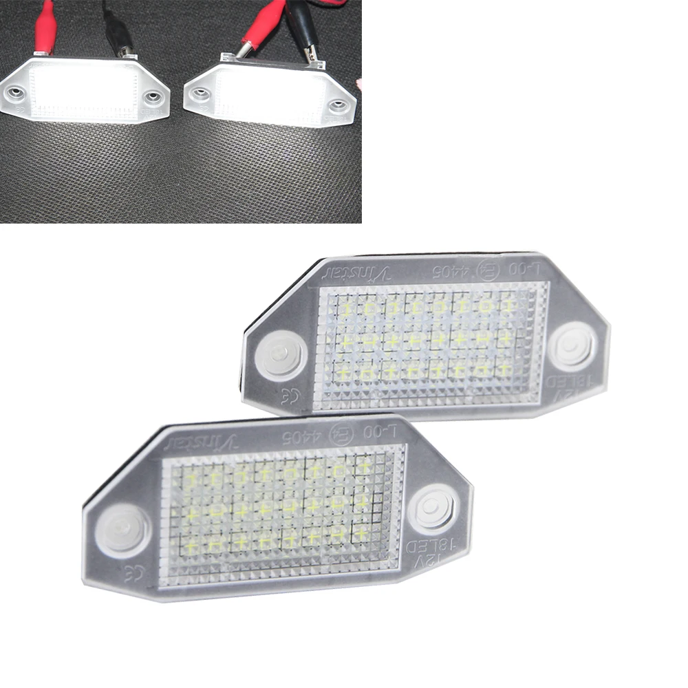2Pcs Car LED License Plate Lights 12V SMD3528 Number Plate Lamp Bulb