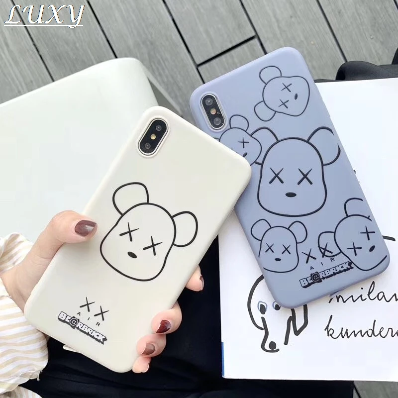 

Newest Sports brand AIR Bear xx phone case for iphone X XS Max Xr 8 7 6 6s Plus cute doll Soft silicone Violent white bear cover
