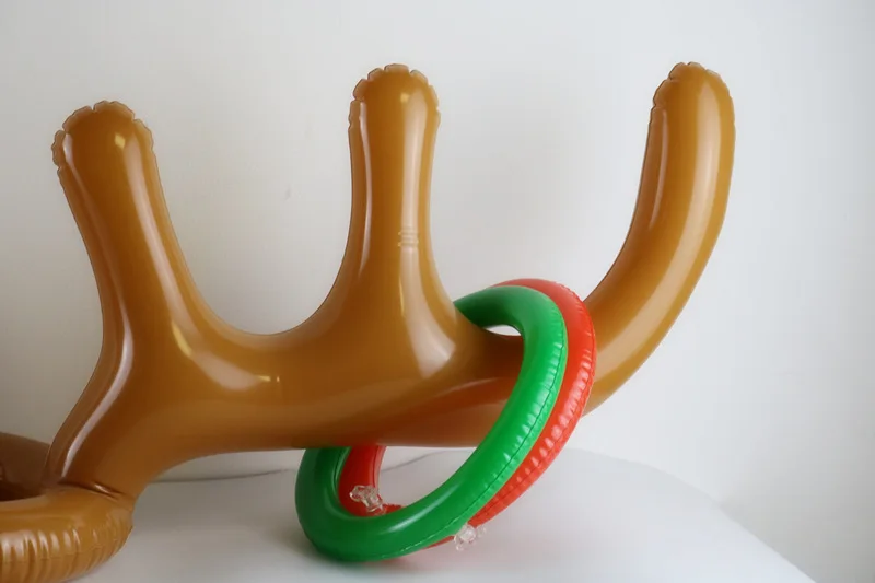 1 Набор ПВХ надувные игрушки в форме рога рождественские Семейные новогодние вечерние кольца для игр интерактивная игра детское кольцо для шляпы