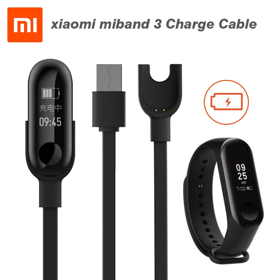 Оригинальный USB зарядный кабель для Xiaomi Mi Band 3 сменный Шнур зарядное устройство