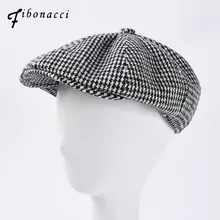Фибоначчи мода Хаундстут плед Newsboy шапки для мужчин Beckham нейлон плоский верх плюща Французский Берет шапки