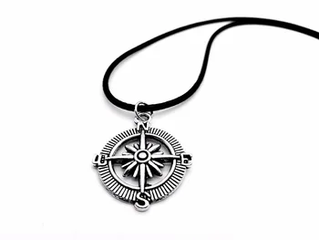 

10PCS- Antique Vintage Nautical Navy Anchor Rudder Necklace Steampunk Vegvisir Compass Leather Rope Necklaces