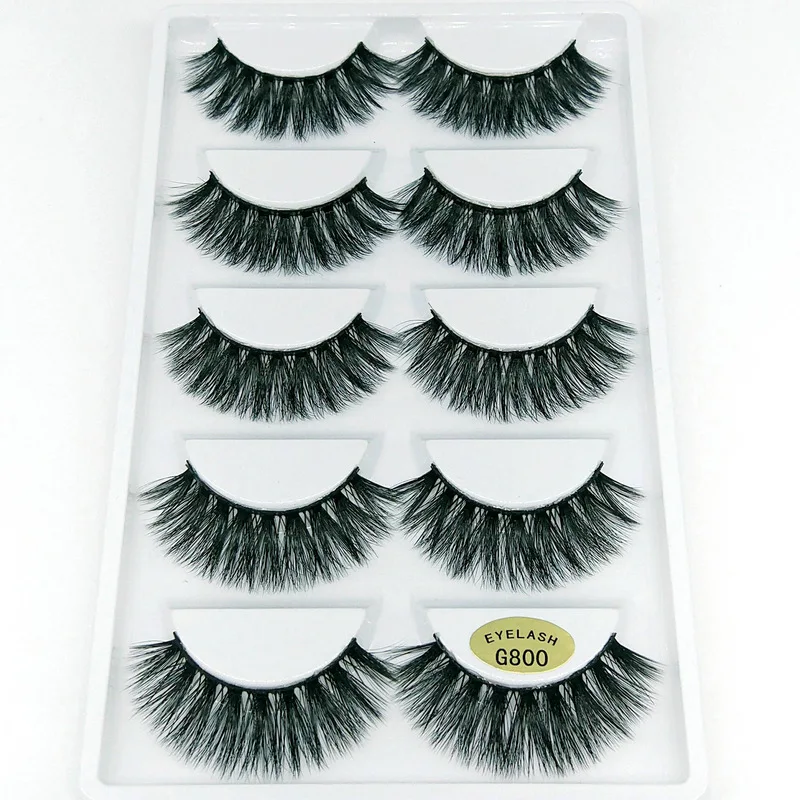 

5 pairs 3D Fake Mink Eyelashes Natural False Eyelashes G800