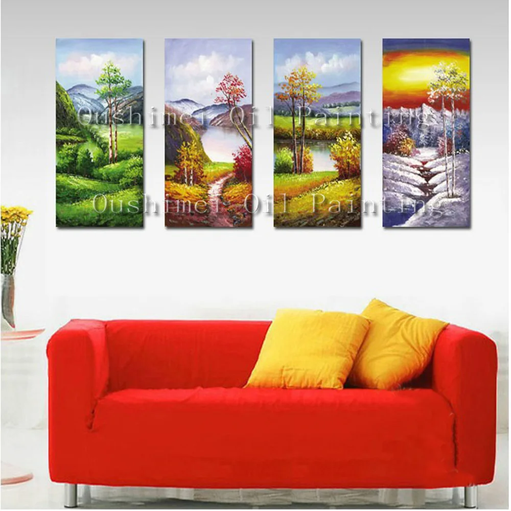 100 Hand Painted Modern Four Seasons Landscape Paintings Picture on