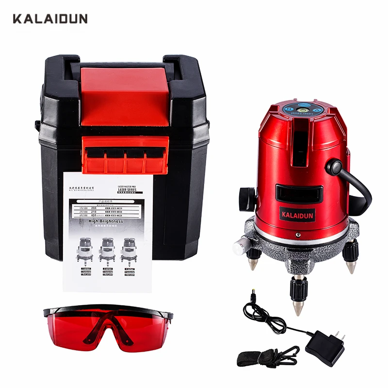 

KALAIDUN Laser Level 5 Lines 6 Points 360 degrees rotary 635nm Indoor/Outdoor Slash Vertical Horizontal Laser tools