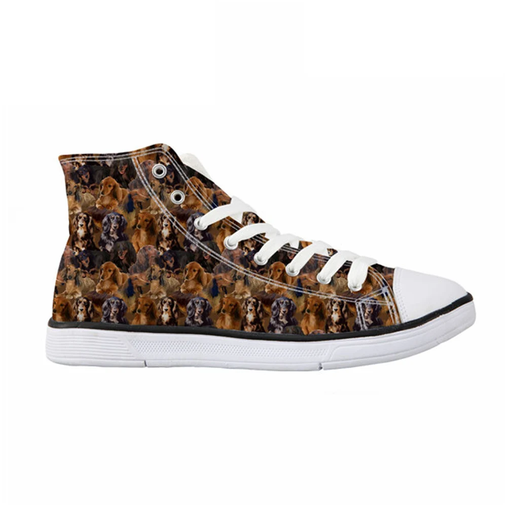 Customized Cool Setters Puzzle Printed Women Sneakers Flats Vulcanize Shoes Classic High Top Lace-up Women's Canvas Shoes Woman