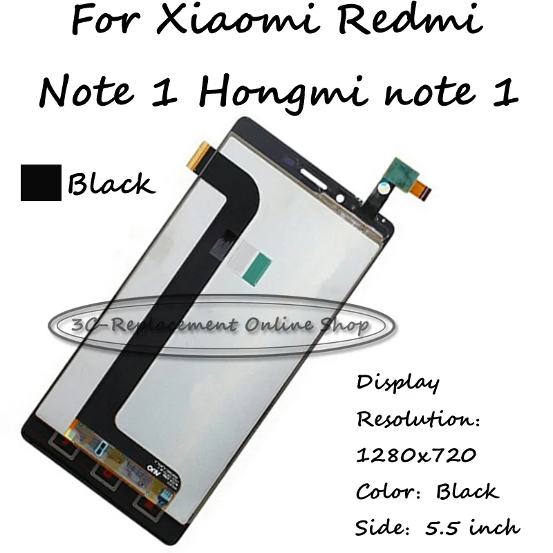 Черный ЖК дисплей + TP для Xiaomi Redmi note 1/Hongmi 1 с сенсорным экраном дигитайзер замена