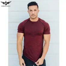 KORKSLORES quality Gyms Compression T-Shirt Workout Crossfit TShirt Fitness Slim Tights Shirts men Quick Dry Breathable Clothing