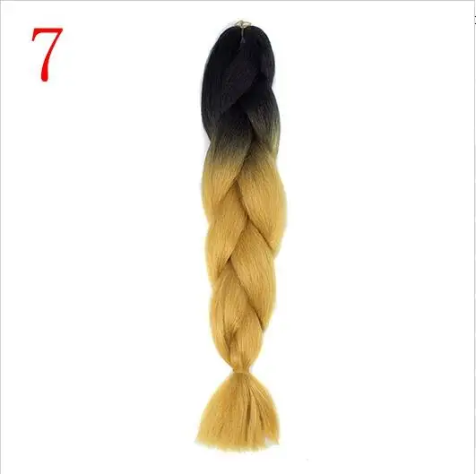 LISI волосы 24 дюйма Омбре 88 цветов вязанные крючком волосы синтетические косички волосы огромные косички Прически термостойкие косички - Цвет: NC/4HL