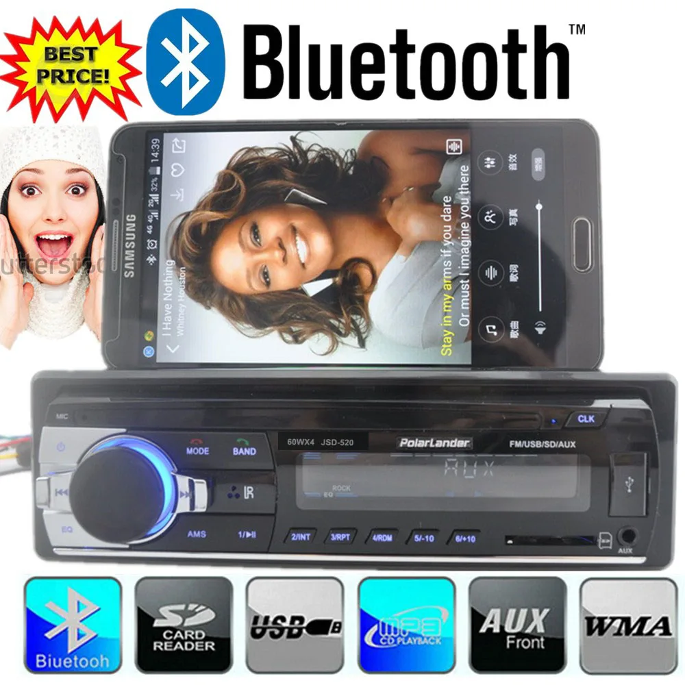 Европа быстрая автомобилей Радио Bluetooth Авто Аудио Стерео Bluetooth плеер телефон AUX-IN MP3 FM USB 1 Din remote12V автомагнитола магнитола