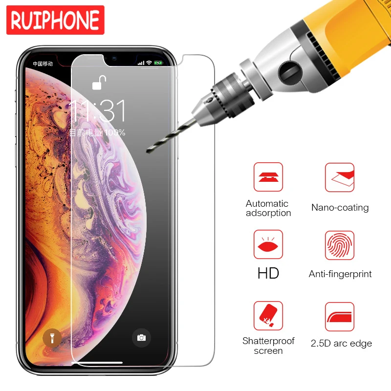 Закаленное стекло для iPhone XS Max XR X 11 12 Pro mini Защитная пленка экрана 6 6s 7 8 plus 5 5S SE