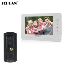 JERUAN 7“ video intercom video doorphone speakerphone intercom system white monitor outdoor with waterproof & IR camera