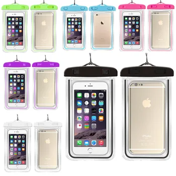 

10 pcs/lot Transparent Waterproof Mobile Phone Swim Bags With Strap Outdoor Swimming Case For Cell phone 3.5-6.0 inches