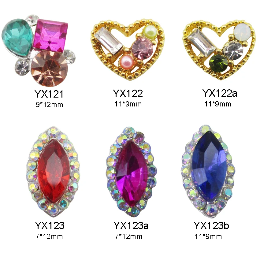 10pcs crystal jewelry nails art dekor glitter crown nailart gem strass rhinestones charms for