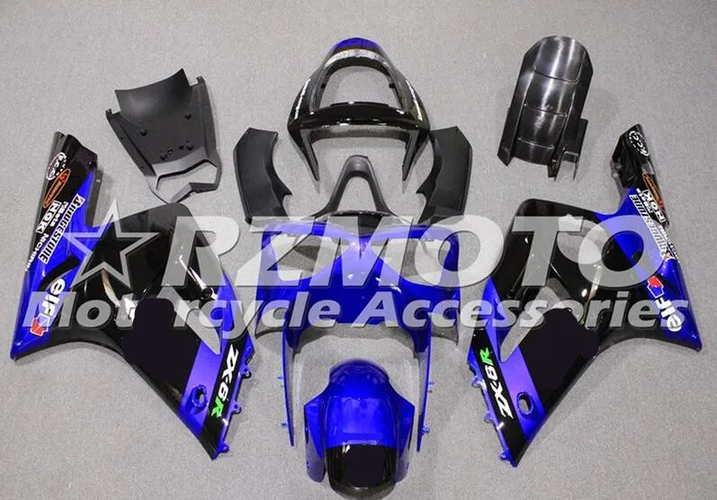 

New High quality Injection Abs Fairings Kit Fitment for kawasaki Ninja ZX6R 636 2003 2004 03 04 6R 600CC custom cool blue black