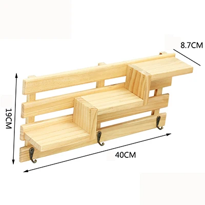 Деревянная железная настенная полка, настенный стеллаж для хранения, органайзер для спальни, кухни, домашний декор, детская комната, сделай сам, Настенный декор, держатель - Цвет: B