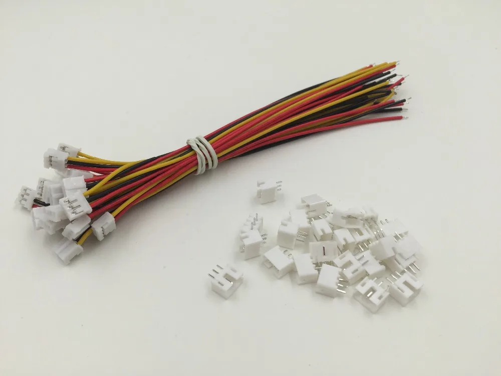 50 наборов Mini Micro JST 2 0 PH 3 контактный разъем штекер с проводами 100 мм|plug connector|cable 5 wires5