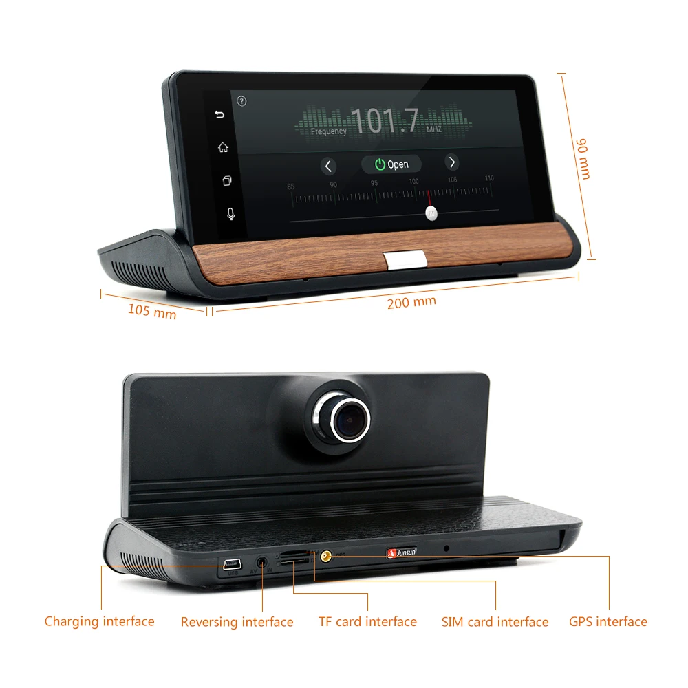 Junsun E26 Pro 4G Car DVR Camera GPS ADAS 7'' Android 5.0 Car camera FHD 1080P Video Recorder Registrar Dashcam Parking Monitor
