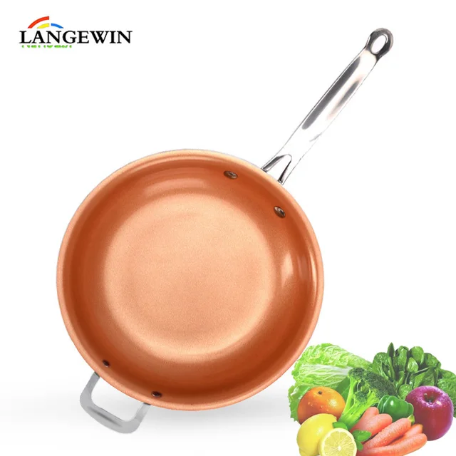 Us 11 6 15 Off Non Stick Frying Pan Skillet Copper Ceramic Induction Saucepan Oven Dishwasher Safe Red Nonstick Kitchen Cookware In