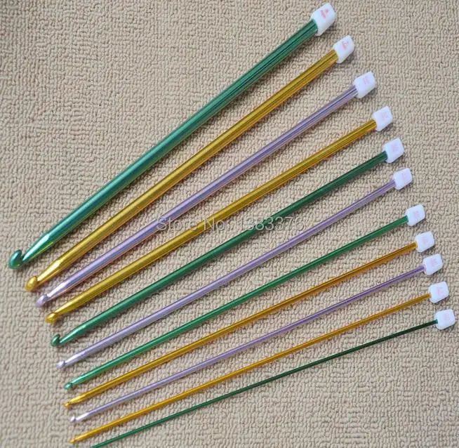 Вязальные крючки бисер инструмент цвет алюминий вязание крючком 27 см 11 корень набор Поставки вязаный свитер иглы с 6114
