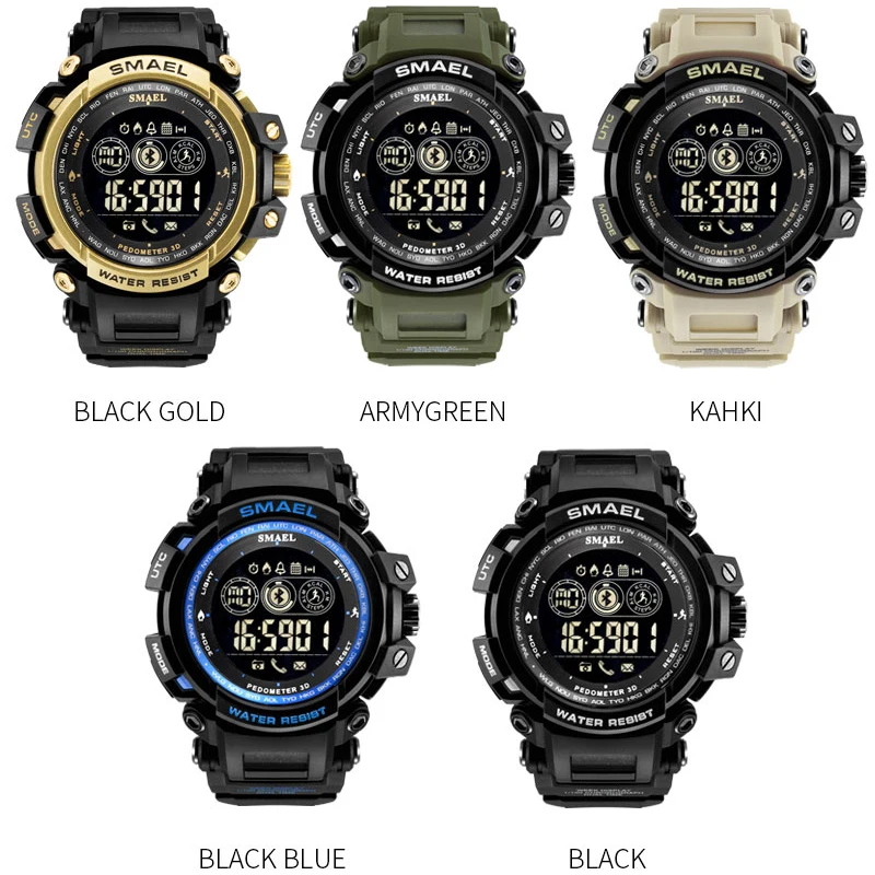 SMAEL Top Brand Men Smart Sport Watches Stopwatch Digital LED Electronic Clock Man Military Bluetooth Watch Relogio Masculino
