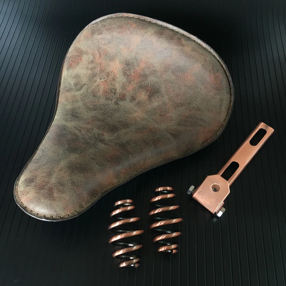

XYIVYG Brown Motorcycle Retro Solo Driver Seat Bracket Springs for Harley Honda Bobber