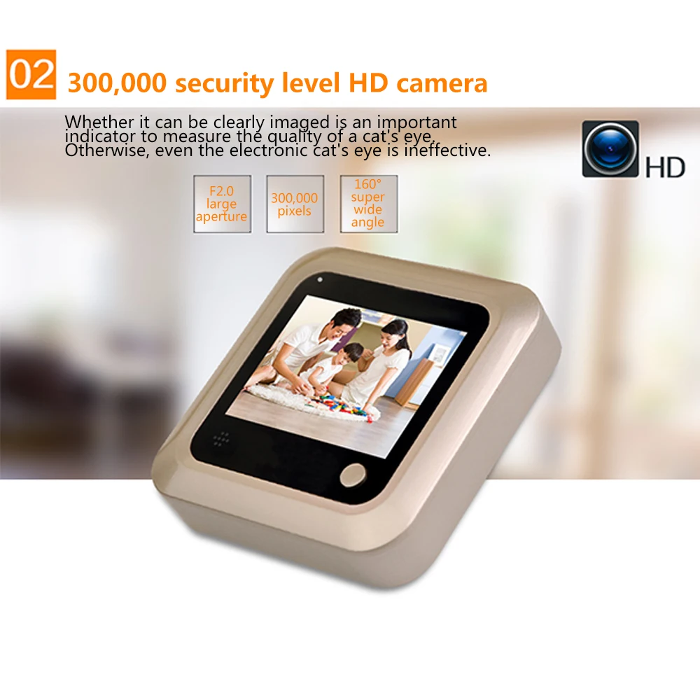 

Doorbell X5 2.4-inch HD display Concealed smart electronic cat eye cable Security door mirror wireless Video doorbell