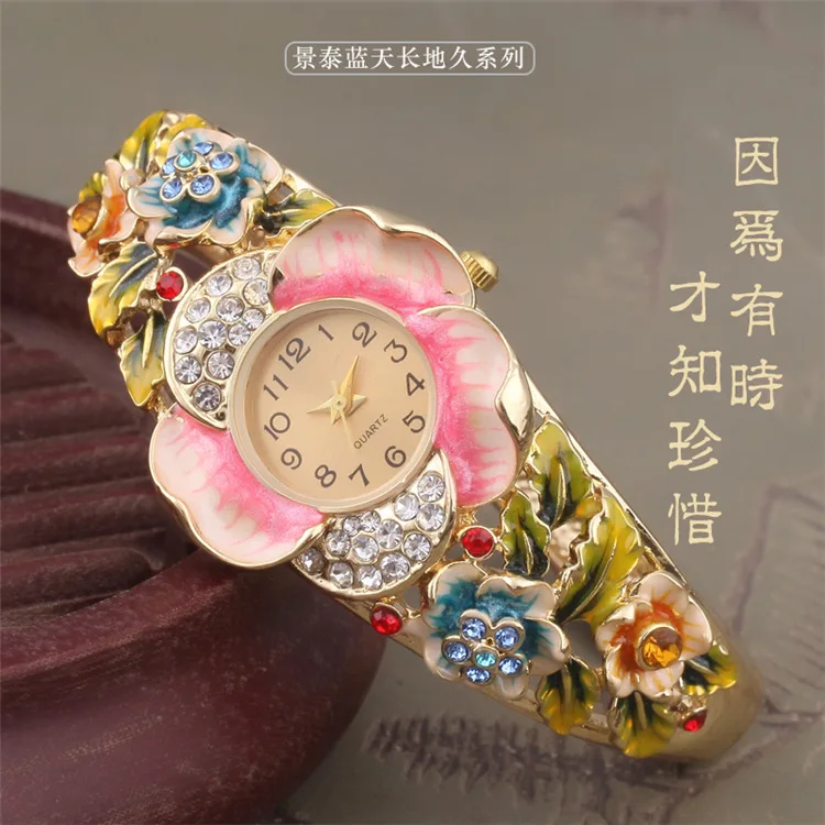 

2019 New Arrival Limited Cloisonne Bracelet Watch Lady Hand Chain Craft Female Wrist National Style Student Quartz Wholesale
