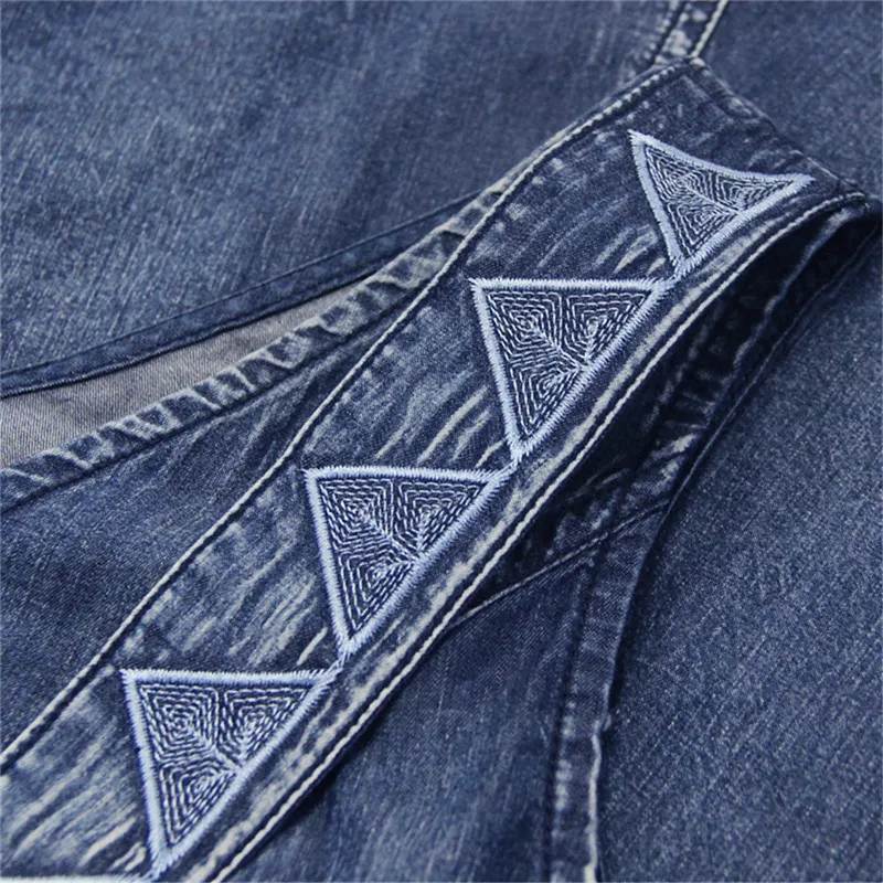 Summer Tank Dress 2019 Vintage Cotton Women's Denim Dresses O-Neck Sleeveless Woman Embroidery Swing Hem Sundress Ke82168 (19)