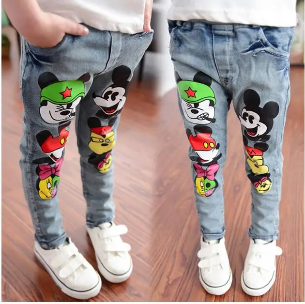 Штаны для детей от 3 до 10 лет г. Новые весенне-осенние модные длинные штаны с Микки Маусом штаны для мальчиков