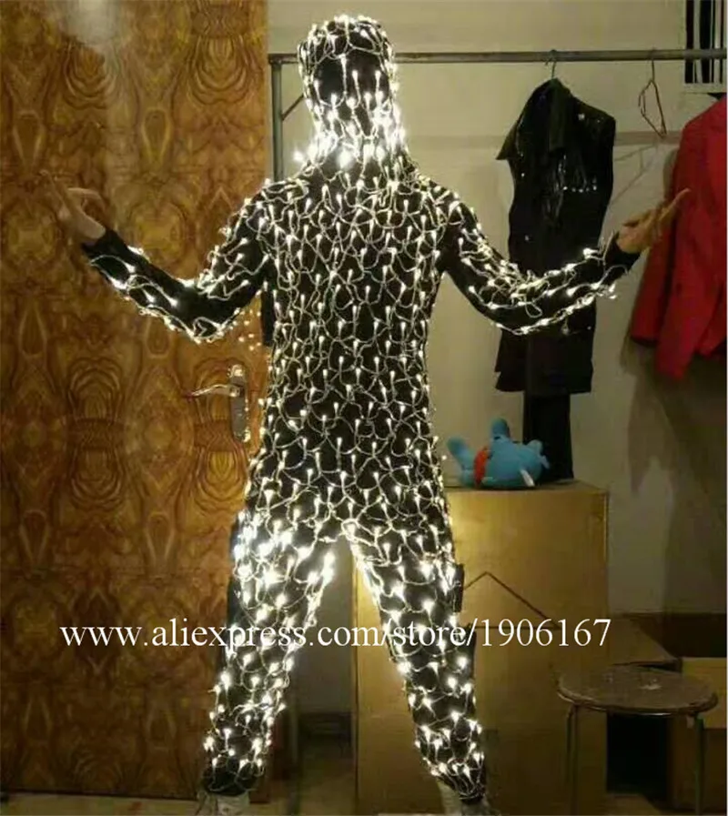 Colorful led luminous robot suit stage perfromance costume05