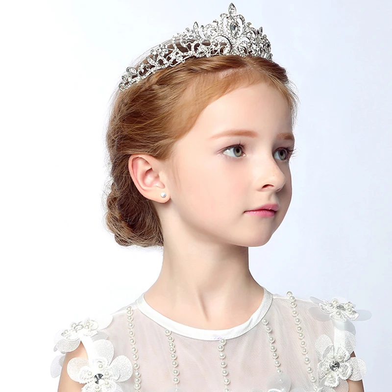 Хрустальные стразы menina de Flor da princesa coroa Tiara Prom acessorios de cabelo