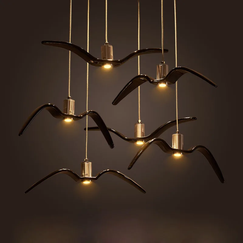 

Nordic industrial simplicity creative post-modern restaurant network cafe clothing store bar gulls bird chandeliers led fixture