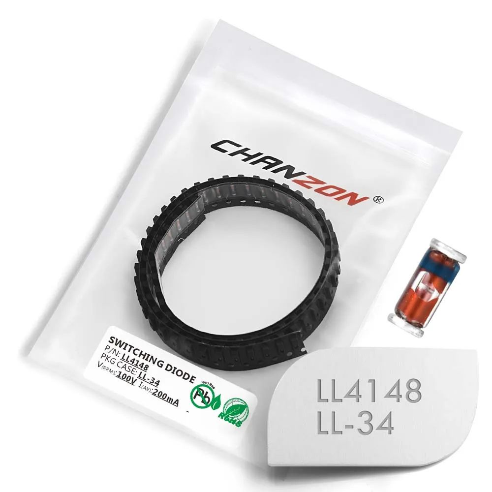(100 шт.) LL4148 SMD малый сигнал быстрого переключения диоды 200мА 100В LL 34 (SOD 80) 4148 200 мА 100